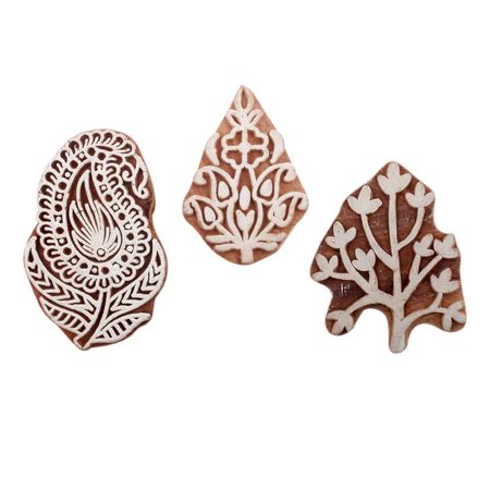 Set of 3 Piece New Mix Wooden Printing Blocks